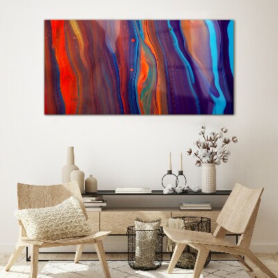 Colorful waves of abstract dance Wall art on glass