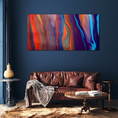 Colorful waves of abstract dance Wall art on glass