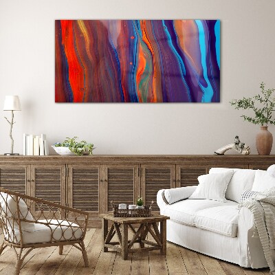 Colorful waves of abstract dance Wall art on glass