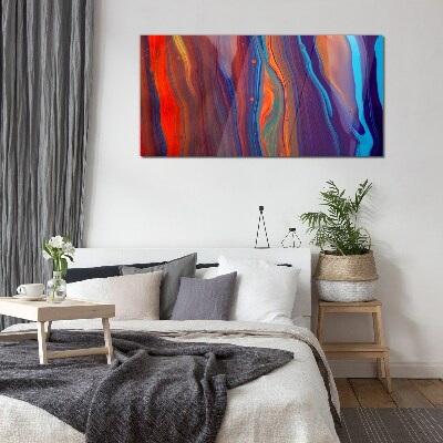 Colorful waves of abstract dance Wall art on glass