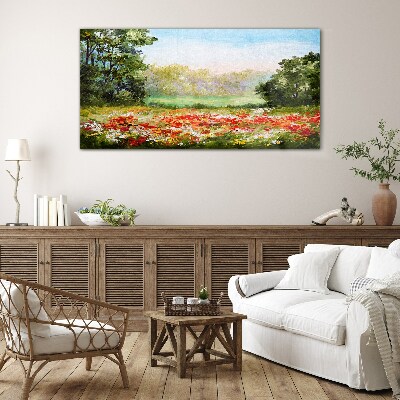 Nature flowers tree Glass Wall Art