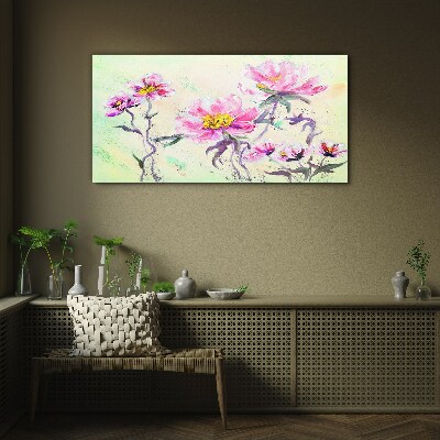 Abstract flowers Glass Wall Art