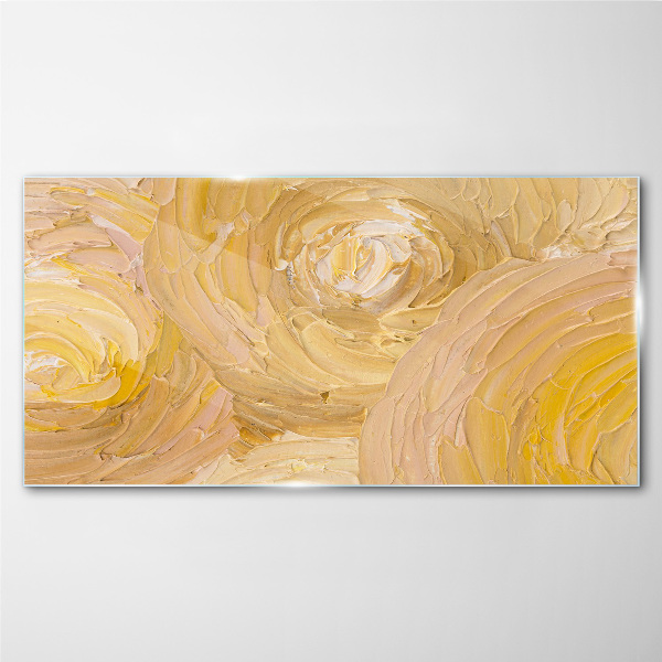 Beige spirals in soft light Wall art on glass