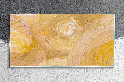 Beige spirals in soft light Wall art on glass