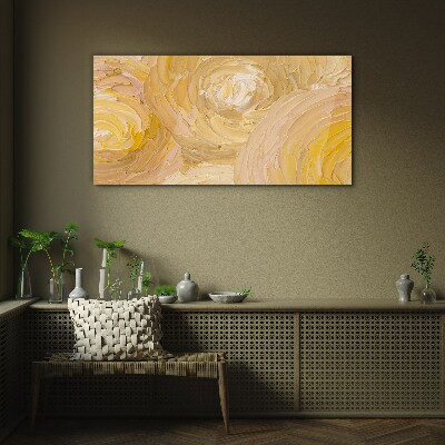 Beige spirals in soft light Wall art on glass
