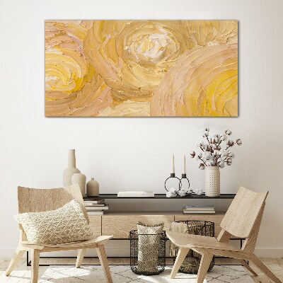 Beige spirals in soft light Wall art on glass