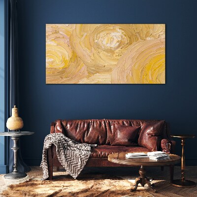 Beige spirals in soft light Wall art on glass