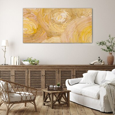 Beige spirals in soft light Wall art on glass