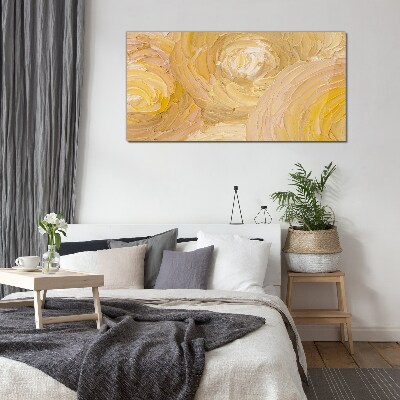 Beige spirals in soft light Wall art on glass