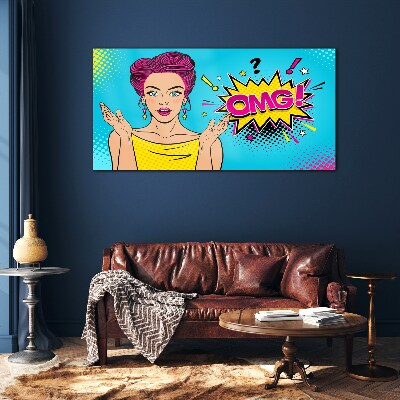 Pop Art Surprise Glass art print