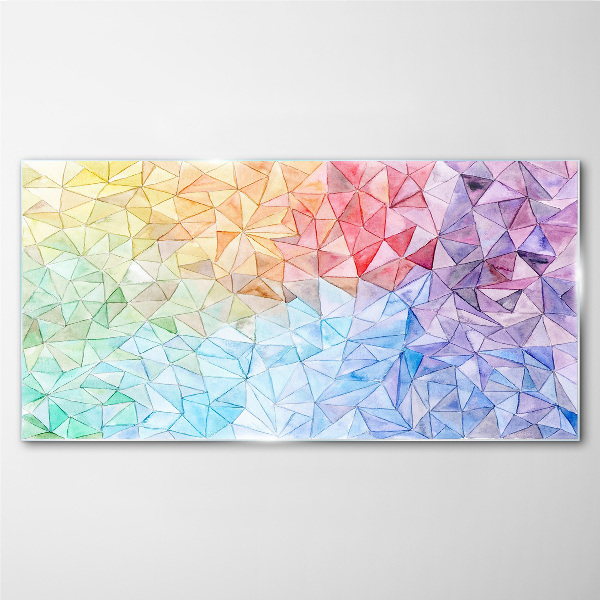 Colorful triangle mosaic Wall art on glass