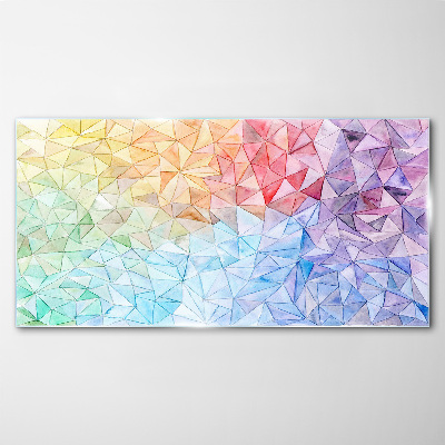 Colorful triangle mosaic Wall art on glass