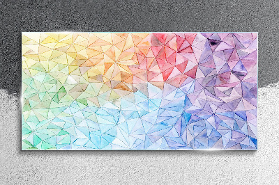 Colorful triangle mosaic Wall art on glass
