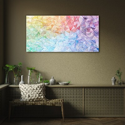 Colorful triangle mosaic Wall art on glass
