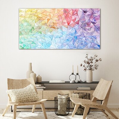 Colorful triangle mosaic Wall art on glass