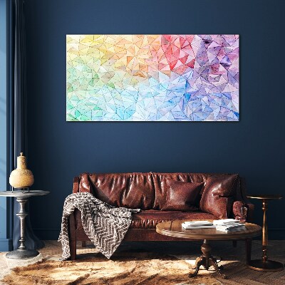 Colorful triangle mosaic Wall art on glass