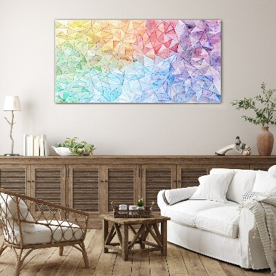 Colorful triangle mosaic Wall art on glass