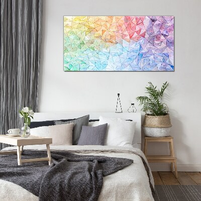 Colorful triangle mosaic Wall art on glass