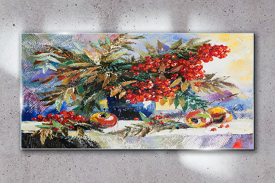 Fruit bouquet with rowan Wall art on glass