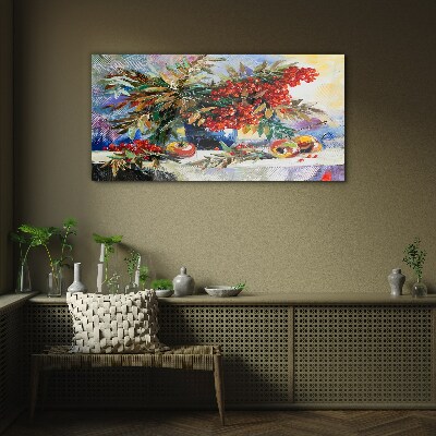 Fruit bouquet with rowan Wall art on glass