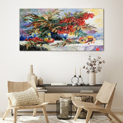 Fruit bouquet with rowan Wall art on glass