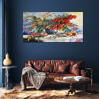 Fruit bouquet with rowan Wall art on glass