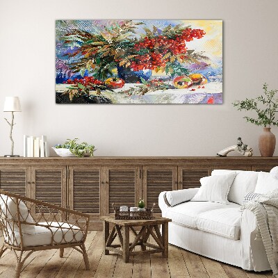 Fruit bouquet with rowan Wall art on glass