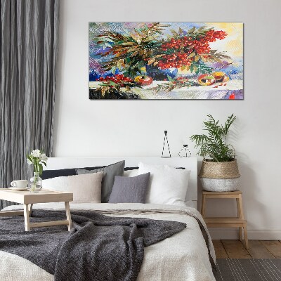Fruit bouquet with rowan Wall art on glass