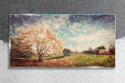 Autumn Alley Wall art on glass
