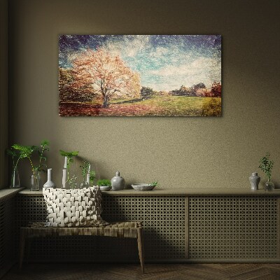 Autumn Alley Wall art on glass