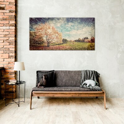 Autumn Alley Wall art on glass