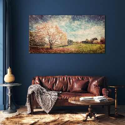 Autumn Alley Wall art on glass