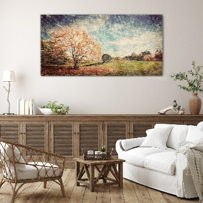 Autumn Alley Wall art on glass