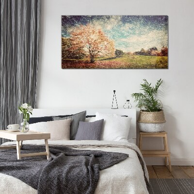 Autumn Alley Wall art on glass