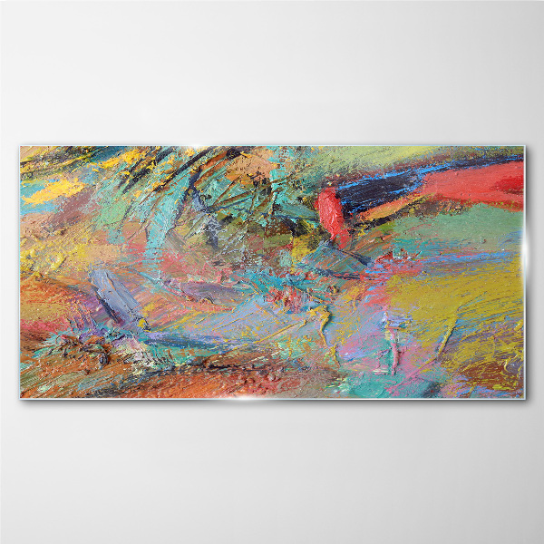 Colorful abstract landscape Wall art on glass
