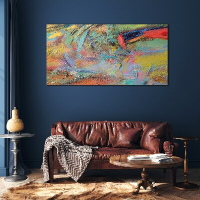 Colorful abstract landscape Wall art on glass