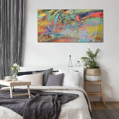 Colorful abstract landscape Wall art on glass