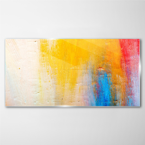 Colorful abstraction on a white background Glass art print