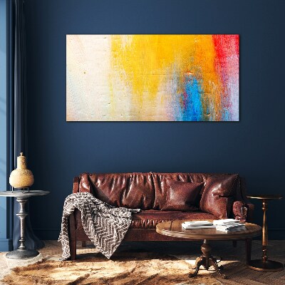 Colorful abstraction on a white background Glass art print