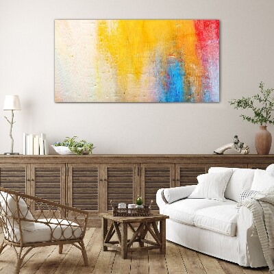Colorful abstraction on a white background Glass art print