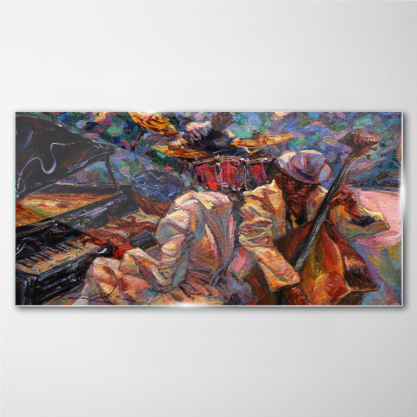 Musical meeting in colors Glass art print