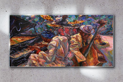 Musical meeting in colors Glass art print