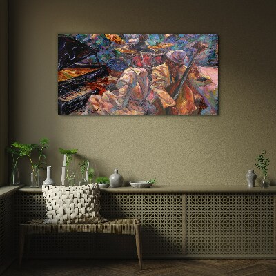 Musical meeting in colors Glass art print