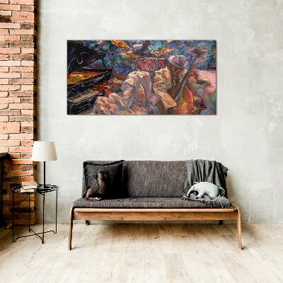 Musical meeting in colors Glass art print