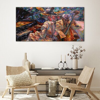 Musical meeting in colors Glass art print
