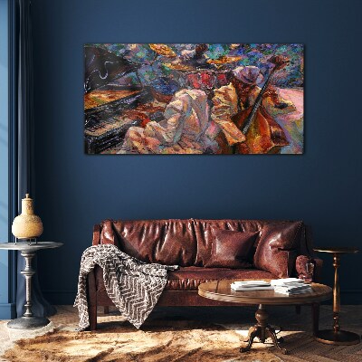 Musical meeting in colors Glass art print