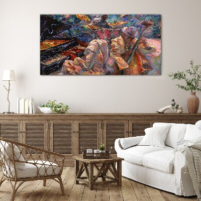 Musical meeting in colors Glass art print