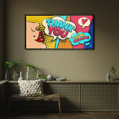 Pop Art: Expression of Gratitude Wall art on glass