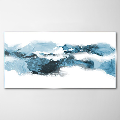 Ocean waves in shades of blue Glass art print