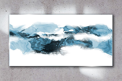Ocean waves in shades of blue Glass art print
